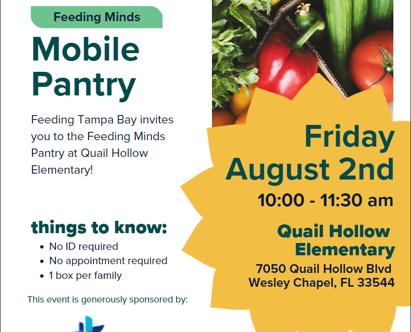 Feeding Tampa Bay Mobile Pantry: August 2nd from 10:00am – 11:30am